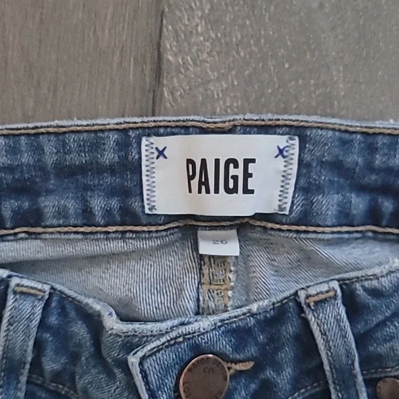 PAIGE Denim Jeans Size 26 Verdugo Ankle Distressed Hem - Picture 4 of 6